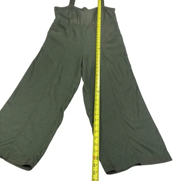 Nicole Miller Sleeveless Utility Wide Leg Linen Jumpsuit Women 2 Green Oversized - Picture 10 of 14